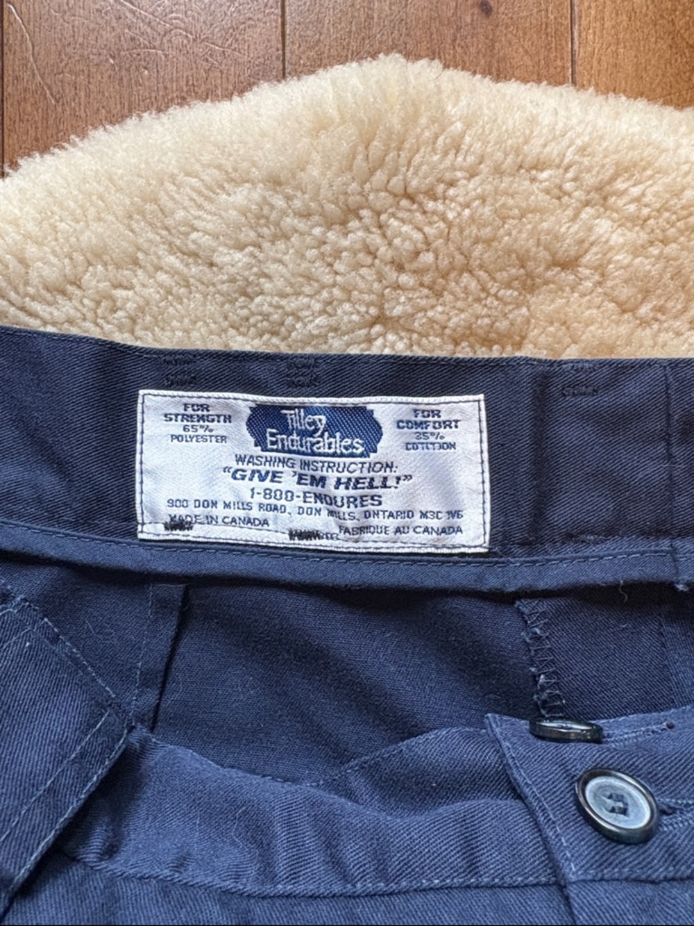 Men's Vintage Tilley Endurables Dark Navy Utility Cargo Pants with Flap Pockets - Picture 2 of 9